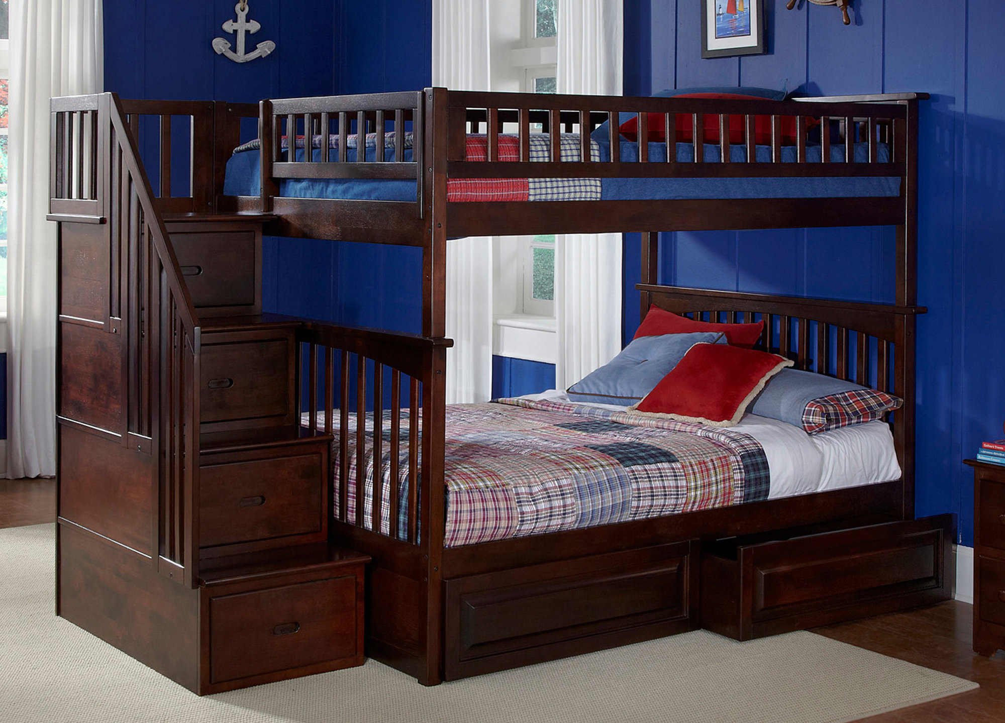 Viv + Rae Henry Full Over Full Bunk Bed with Drawers Wayfair