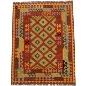 Kilim Hand-Woven Red Area Rug