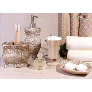 4 Bathroom Accessory Sets Accessories You Ll Love Wayfair Terrence 4 Piece Bathroom Accessory Set