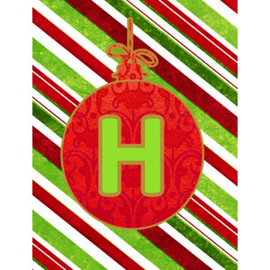 Christmas Ornament Holiday Monogram Initial 2-Sided Garden Flag