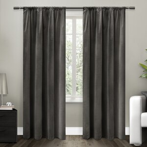 Solid Max Blackout Thermal Rod Pocket Single Curtain Panel