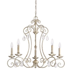 Montmiral Vintage Gold 5-Light Candle-Style Chandelier