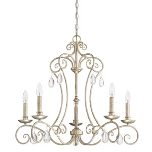 Montmiral Vintage Gold 5-Light Candle-Style Chandelier