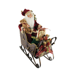 Vintage Claus in Sleigh Figurine