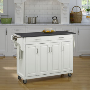 Regiene Kitchen Cart with Quartz Top b..