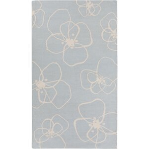 Textila Sky Blue Floral Area Rug