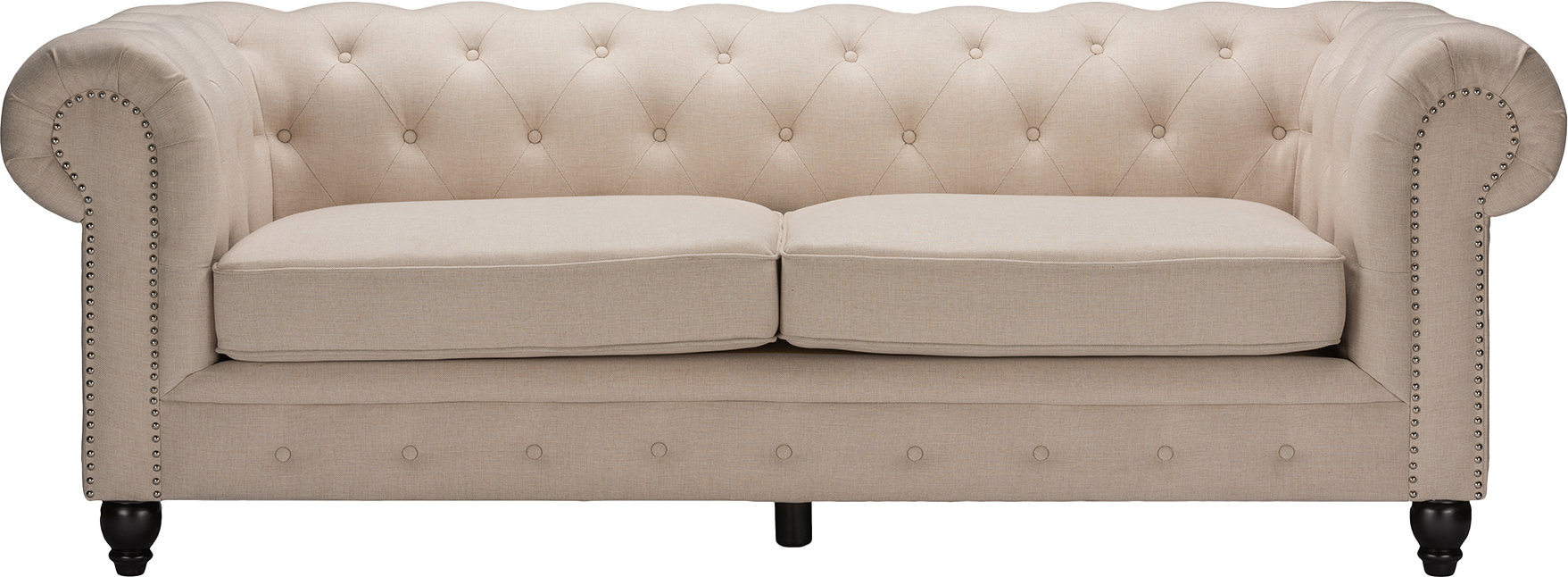 Wholesale Interiors Baxton Studio Cassandra Rolled Arm Chesterfield