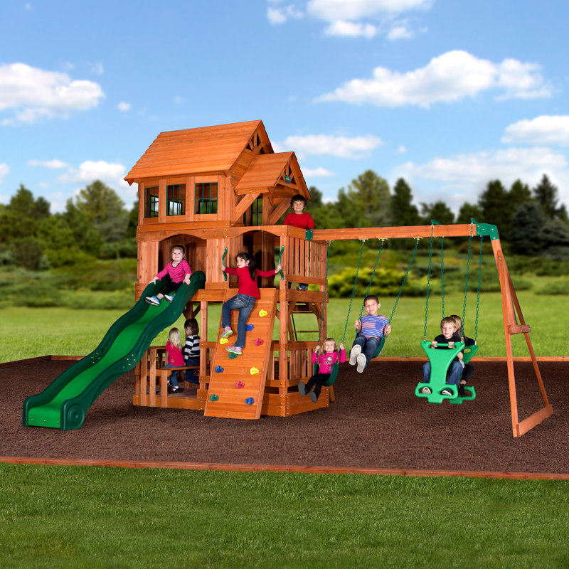 Backyard Discovery Liberty II All Cedar Swing Set & Reviews Wayfair