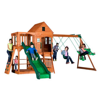 Ironkids Challenge 100 Metal Swing Set With Ladder And Uv