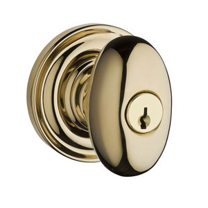 Ellipse Keyed Door Knob with Traditional Round Rose
