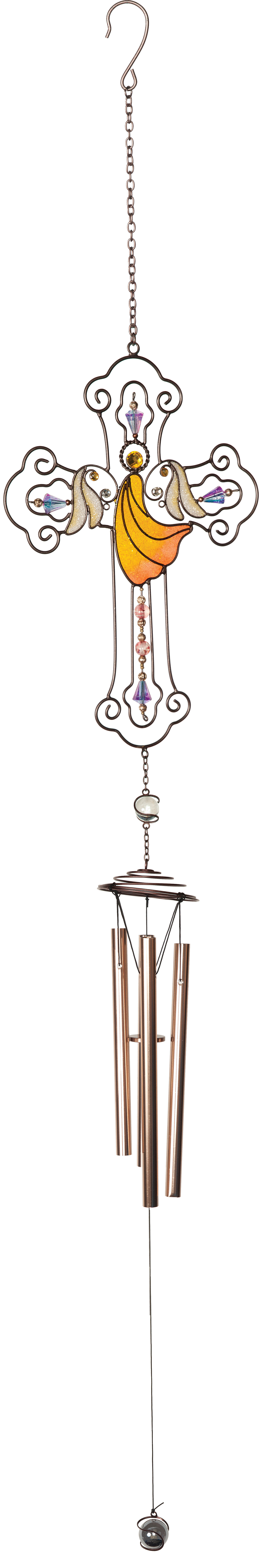 Angelstar Orange Angel Cross Wind Chime & Reviews Wayfair