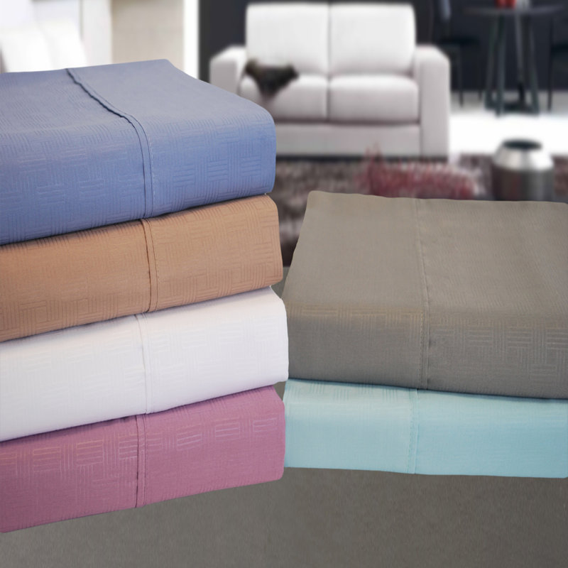 Simple Luxury Embossed Egyptian Quality Cotton Microfiber Sheet Set Embossed Egyptian Quality Cotton Microfiber Sheet Set