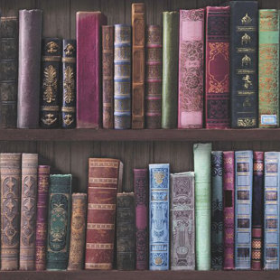Bookcase Wallpaper Wayfair Book Shelf 33 X 20 5 Wallpaper Roll