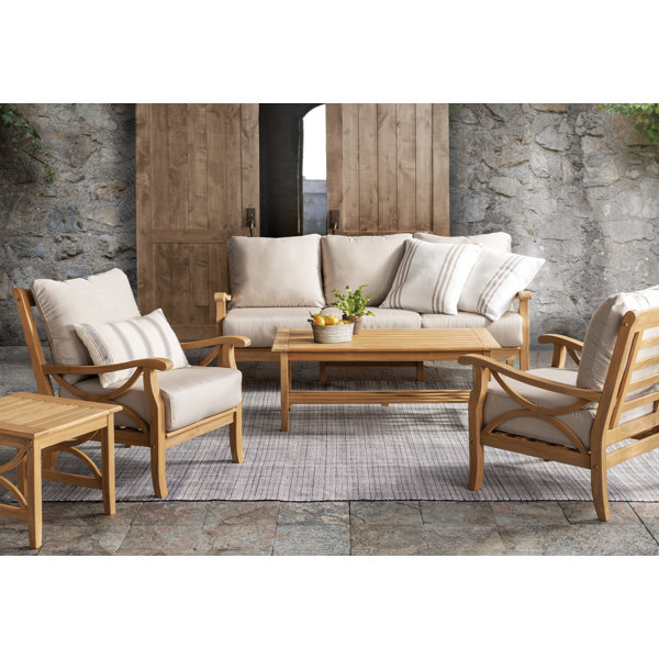 Brunswick 5 Piece Teak Sofa Seating Group With Cushions