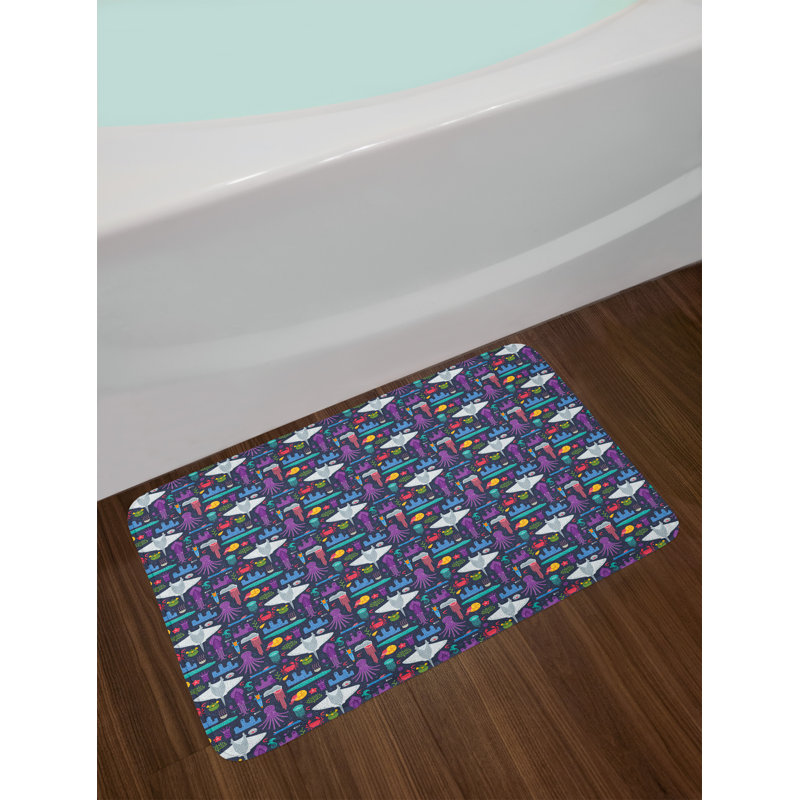 East Urban Home Cartoon Octopus Bath Rug Wayfair Cartoon Octopus Bath Rug