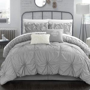 Floressa Floral Pinch 6 Piece Microfiber Comforter Set