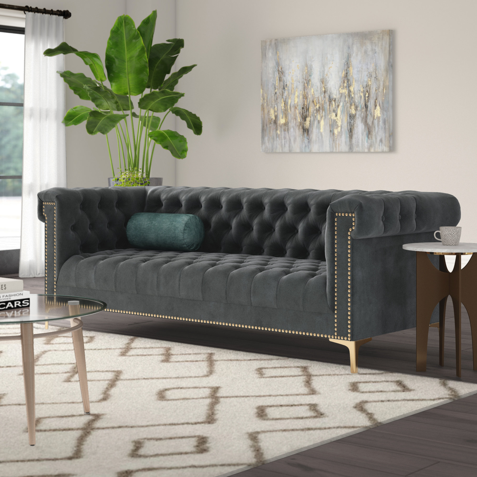 Batts Polyester Chesterfield Sofa