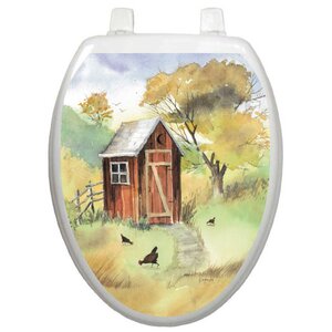 Themes Watercolor Outhouse Toilet Seat Decal