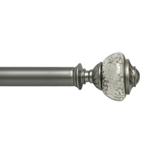 Mercury Glass Decorative Single Curtain Rod & Hardware Set