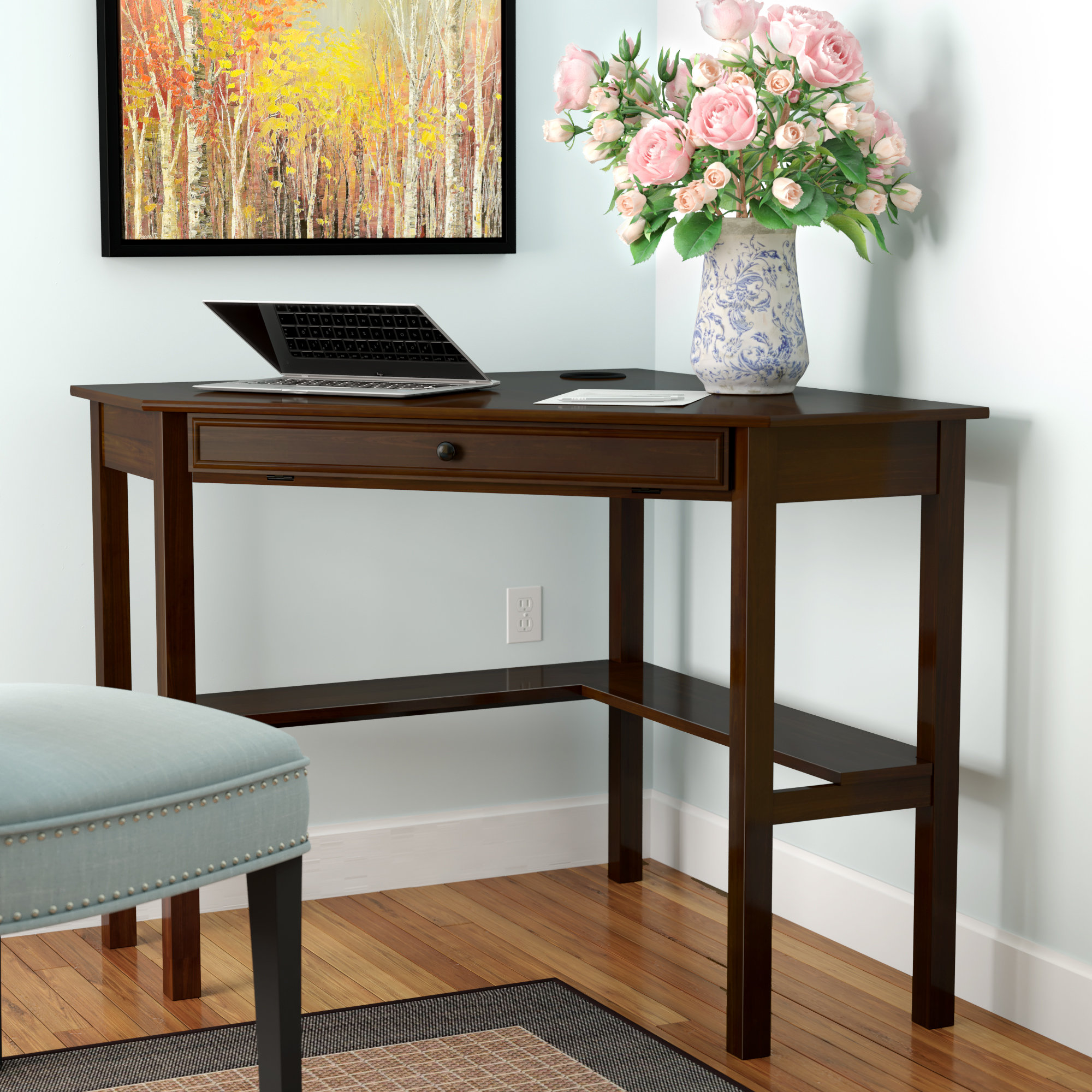 Karbach Solid Wood Corner Desk Reviews Birch Lane