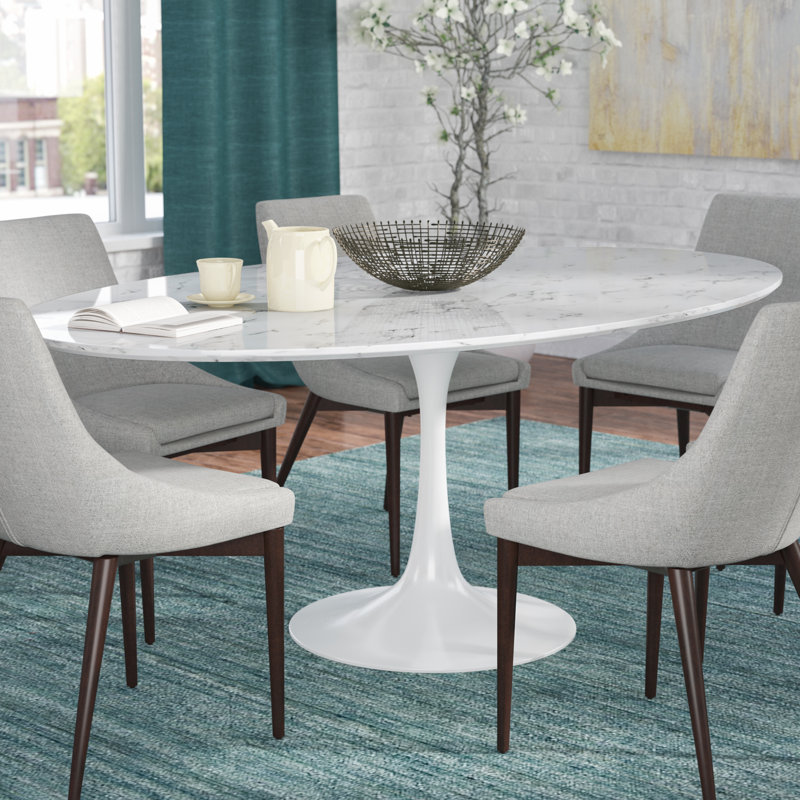 Langley Street Julien Artificial Marble Oval Dining Table Reviews Julien Artificial Marble Oval Dining Table