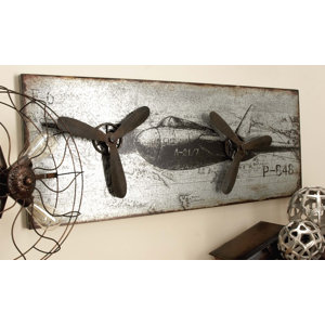 Metal Airplane Plaque Wall Du00e9cor