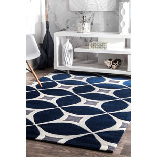 White Rugs Joss Main Jamar Handmade Navy Blue Gray Area Rug