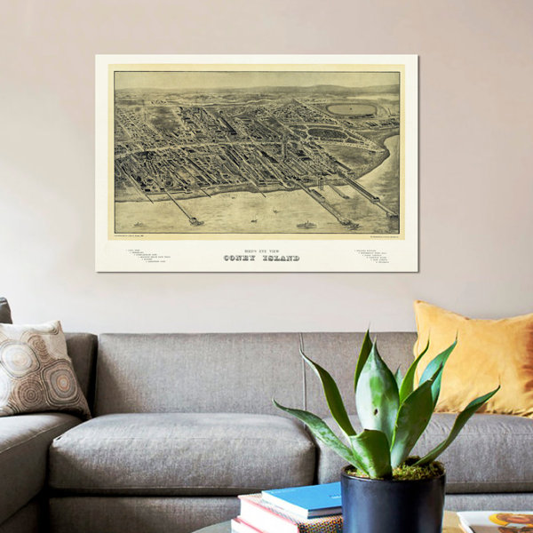 East Urban Home Bird S Eye View Map Of Coney Island 1906 Graphic East Urban Home Bird S Eye View Map Of Coney Island 1906 Graphic Art Print On Canvas Wayfair