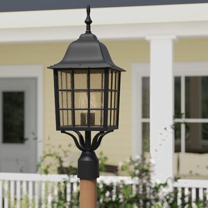 Oakhill Matte Black 3 Light Post Lantern