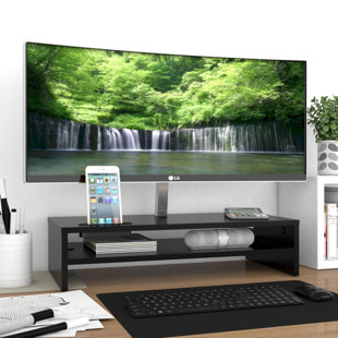 Computer Monitor Stand Wayfair Co Uk Wood Monitor Stands Rectangle Table Top