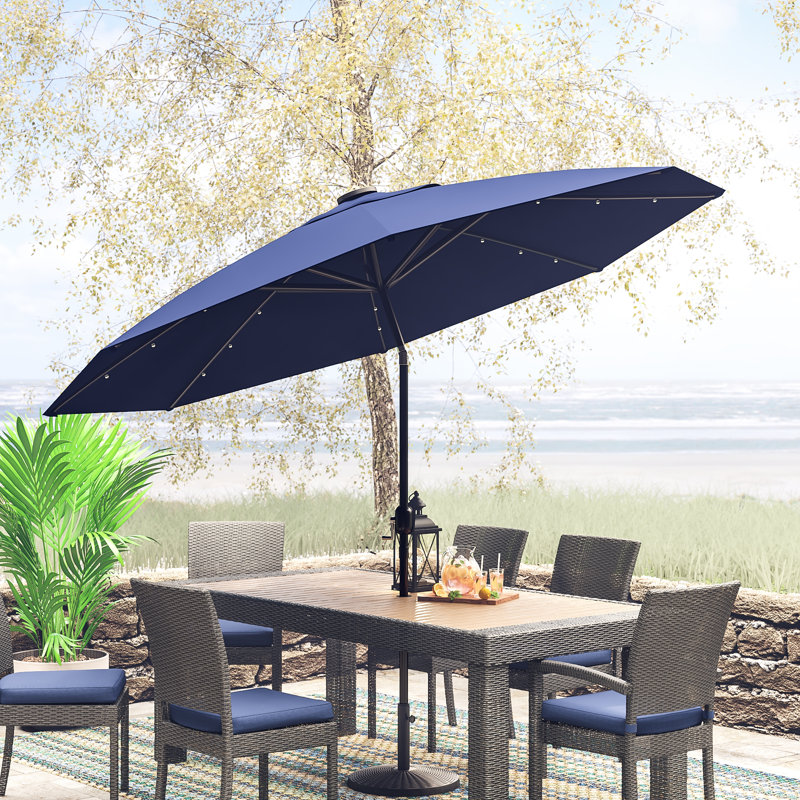 Freeport Park Angelica 9 Lighted Umbrella Reviews Wayfair Angelica 9 Lighted Umbrella