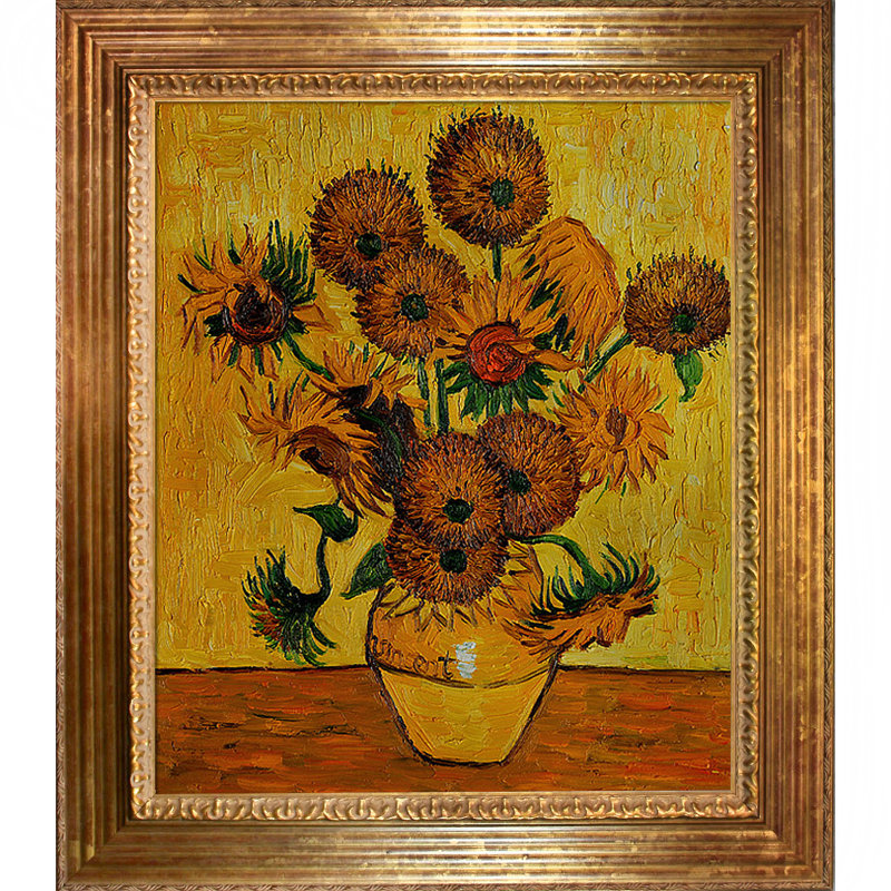 Wildon Home ® Vase with Fifteen Sunflowers by Vincent Van Gogh Framed Painting & Reviews | Wayfair