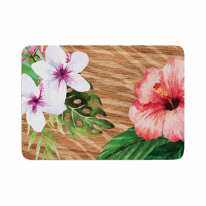 NL designs Vintage Tropical Jungle Floral Memory Foam Bath Rug