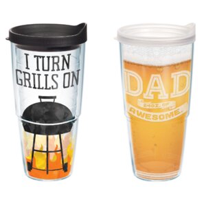 Awesome Dad and Grilling Gift 24 oz. 2 Piece Insulated Tumbler Set