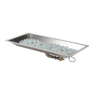 Steel / Glass Gas Fire Pit Burner