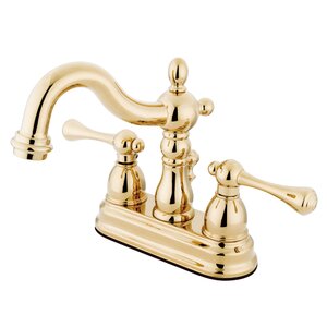 Heritage Double Handle Centerset Bathroom Faucet with ABS Pop-Up Drain