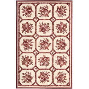 Kendall Hand-Hooked Ivory/Red Area Rug