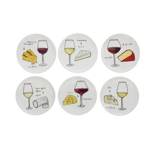 Sonoma 6 Piece Round Stoneware Wine and Cheese 6