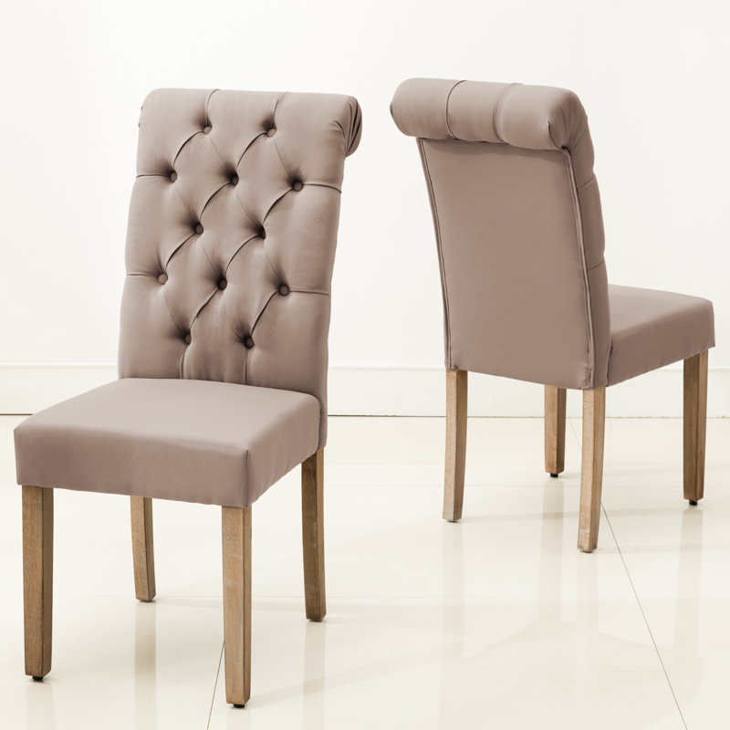 Christies Roll Top Tufted Modern Upholstered Dining Chair & Reviews