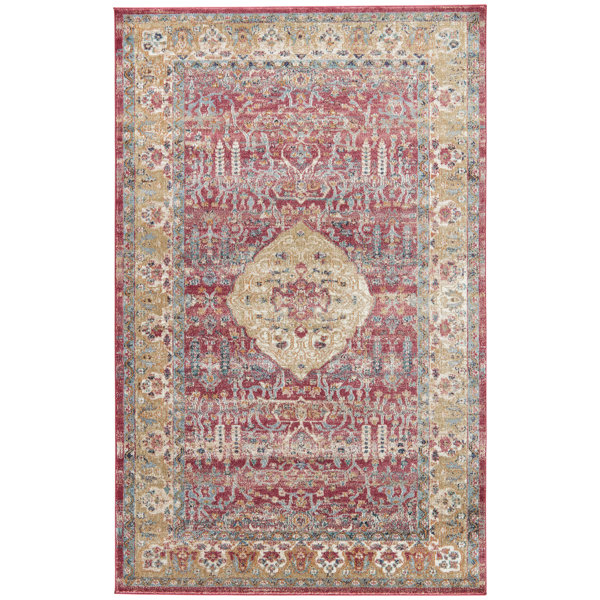 Charlton Home Bitteridge Red Tan Blue Area Rug Wayfair