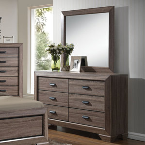 Weldy 6 Drawer Double Dresser with Mirror by Brayden Studio