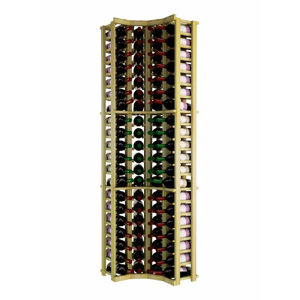Country Pine Curve Corner 84 Bottle Floor Wine Rack