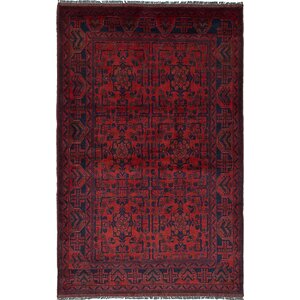 One-of-a-Kind Bouldercombe Hand-Knotted Rectangle Red Area Rug