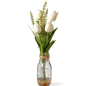 White Tulips in Glass Vase