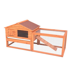 Pawhut Outdoor Guinea Rabbit Hutch Habitat Pig Pet House