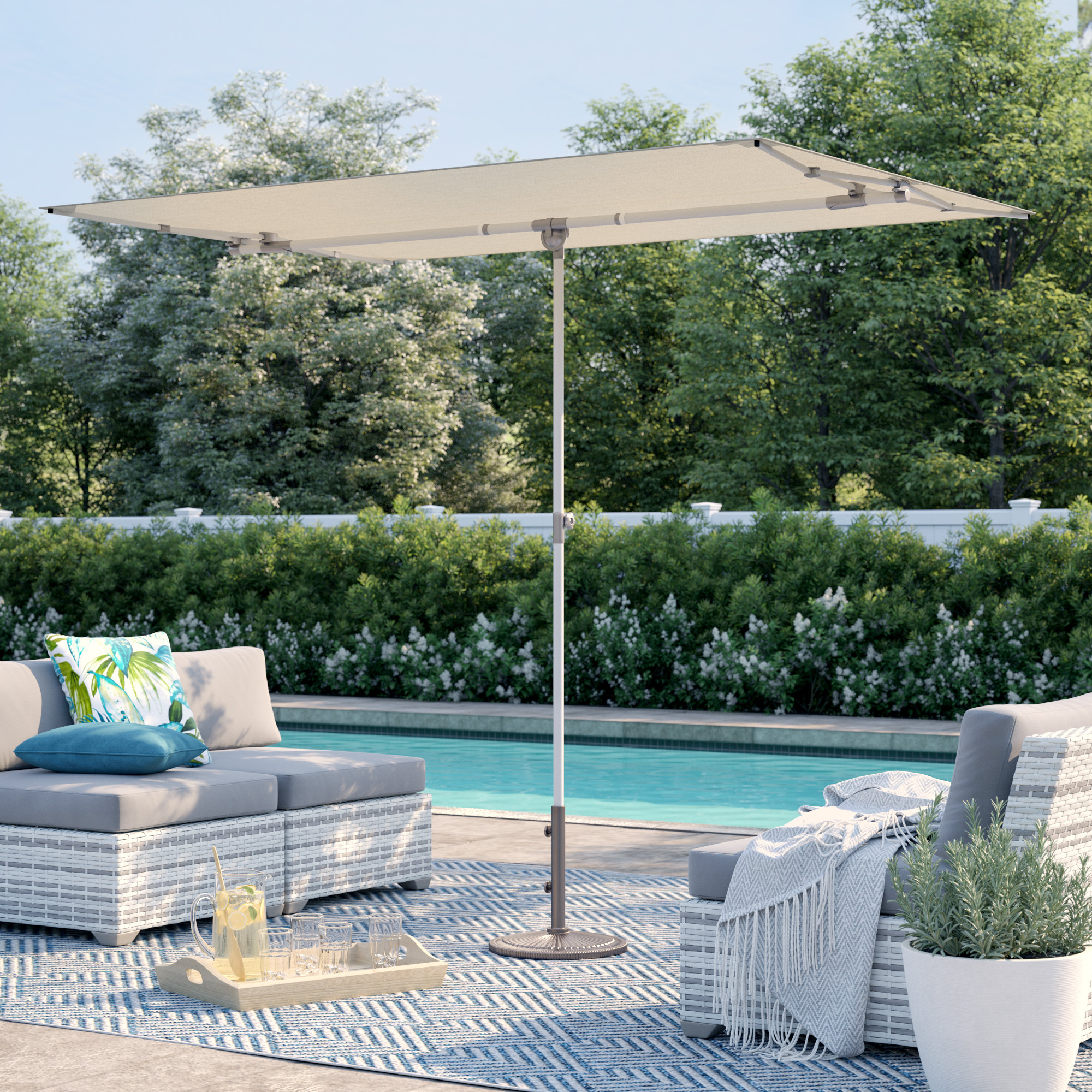 Sol 72 Outdoor Cordelia 5 X 7 Rectangular Market Umbrella Sol 72 Outdoor Cordelia 5 X 7 Rectangular Market Umbrella Reviews Wayfair