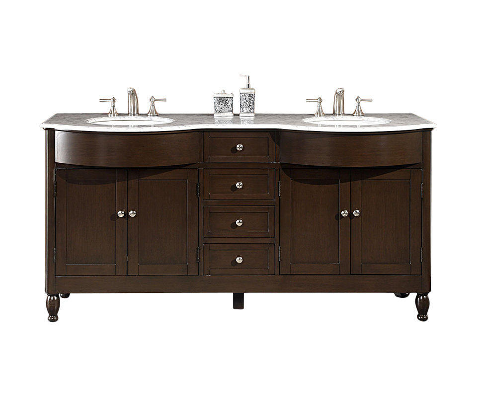 Silkroad Exclusive Kelston 72" Double Bathroom Vanity Set & Reviews