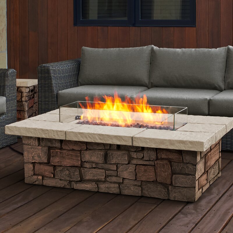 Real Flame Sedona Concrete Propane Gas Fire Pit Table ...