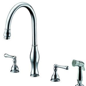 Single Handle Deck Mount Kitchen Faucet with Side Spray