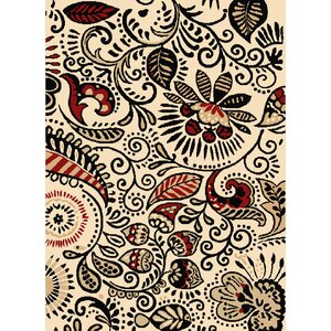 Brent Ivory/Black Area Rug